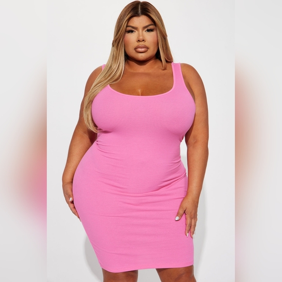 Fashion Nova A Must Have Ribbed Midi Dress Pink - Picture 4 of 8